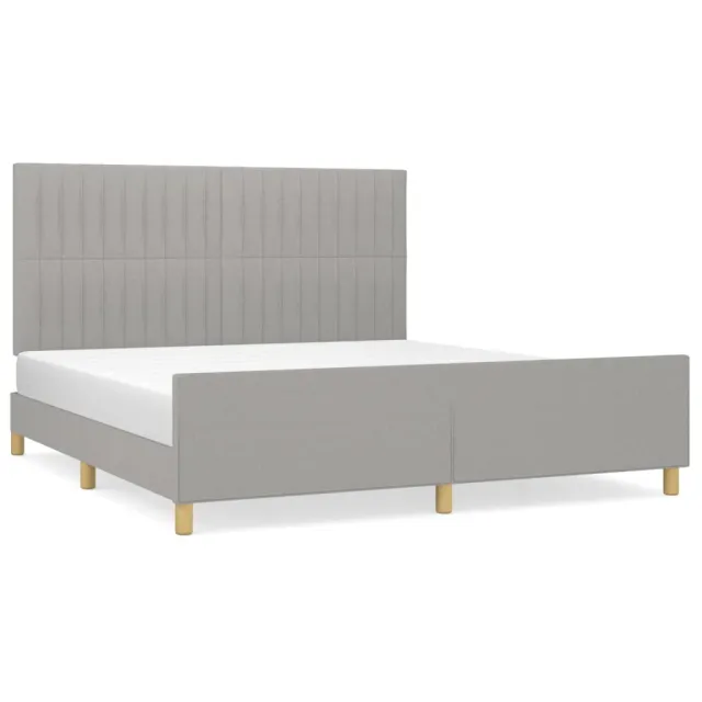 Cadre de lit sans matelas gris clair 160x200 cm tissu