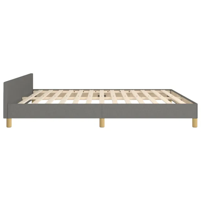 Cadre de lit sans matelas gris foncé 160x200 cm tissu