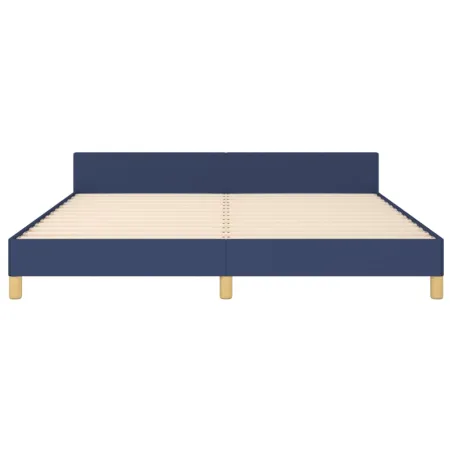 Cadre de lit sans matelas bleu 160x200 cm tissu