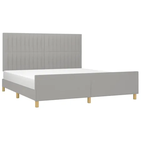 Cadre de lit sans matelas gris clair 180x200 cm tissu