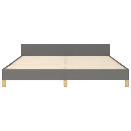 Cadre de lit sans matelas gris foncé 180x200 cm tissu