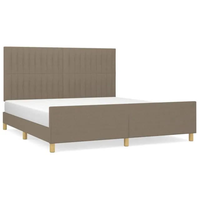 Cadre de lit sans matelas taupe 180x200 cm tissu