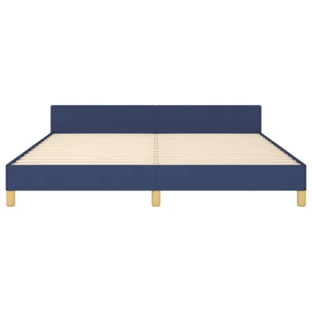 Cadre de lit sans matelas bleu 180x200 cm tissu