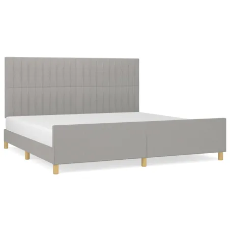 Cadre de lit sans matelas gris clair 200x200 cm tissu
