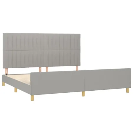 Cadre de lit sans matelas gris clair 200x200 cm tissu