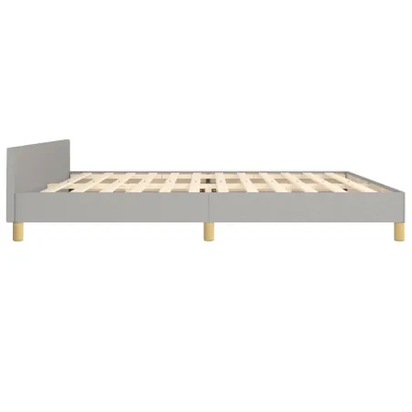Cadre de lit sans matelas gris clair 200x200 cm tissu