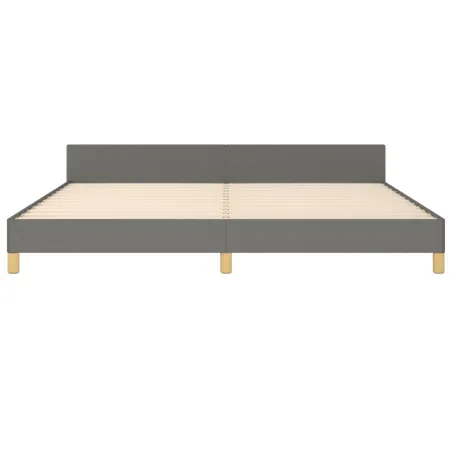 Cadre de lit sans matelas gris foncé 200x200 cm tissu