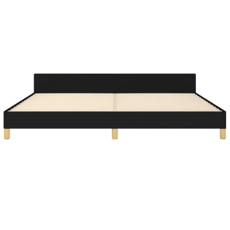 Cadre de lit sans matelas noir 200x200 cm tissu
