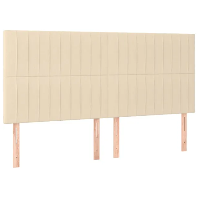 Cadre de lit sans matelas crème 200x200 cm tissu