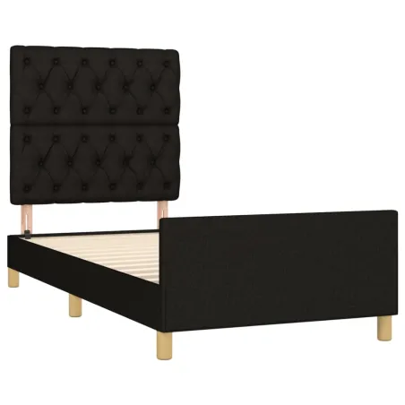 Cadre de lit sans matelas noir 80x200 cm tissu
