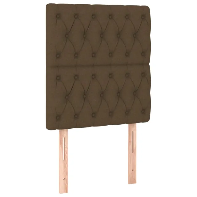 Cadre de lit sans matelas marron foncé 80x200 cm tissu