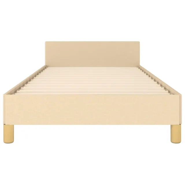 Cadre de lit sans matelas crème 90x190 cm tissu