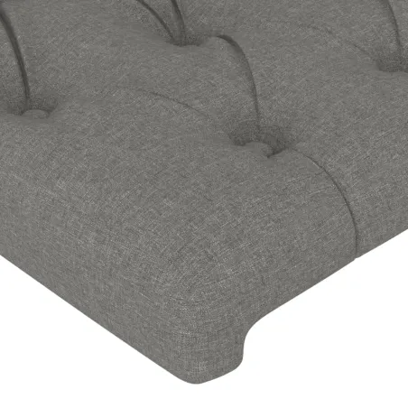 Cadre de lit sans matelas gris foncé 120x200 cm tissu