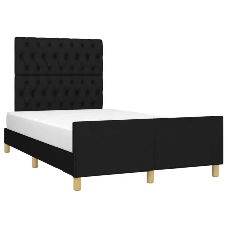 Cadre de lit sans matelas noir 120x200 cm tissu