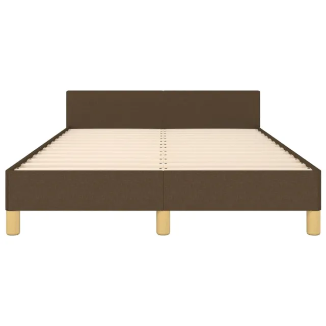 Cadre de lit sans matelas marron foncé 120x200 cm tissu