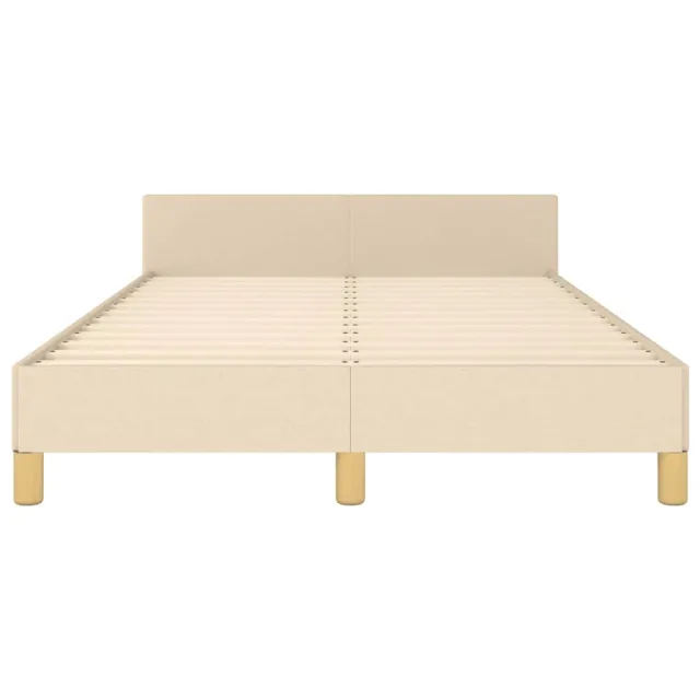 Cadre de lit sans matelas crème 120x200 cm tissu