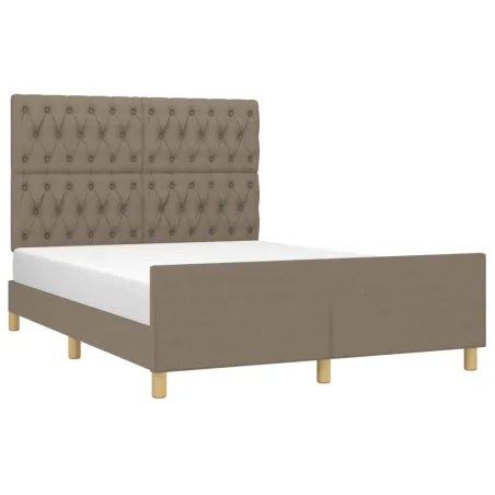 Cadre de lit sans matelas taupe 140x190 cm tissu