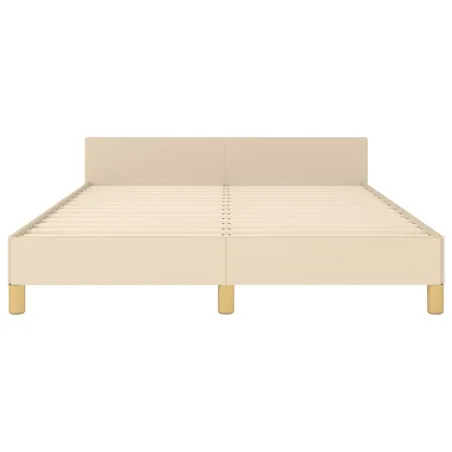 Cadre de lit sans matelas crème 140x190 cm tissu