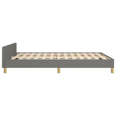 Cadre de lit sans matelas gris foncé 140x200 cm tissu