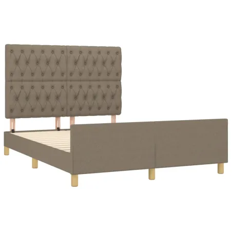 Cadre de lit sans matelas taupe 140x200 cm tissu