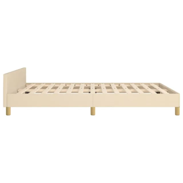 Cadre de lit sans matelas crème 140x200 cm tissu