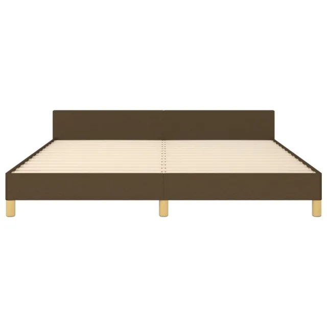 Cadre de lit sans matelas marron foncé 160x200 cm tissu