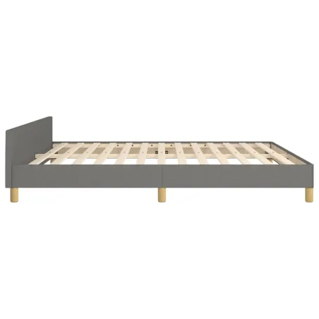 Cadre de lit sans matelas gris foncé 180x200 cm tissu