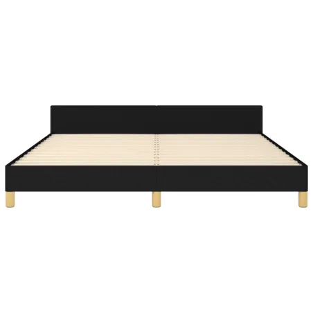 Cadre de lit sans matelas noir 180x200 cm tissu
