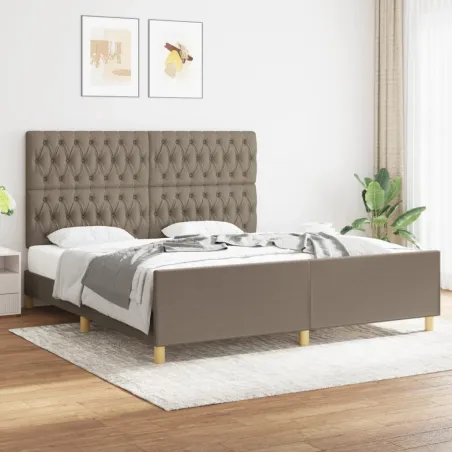 Cadre de lit sans matelas taupe 180x200 cm tissu