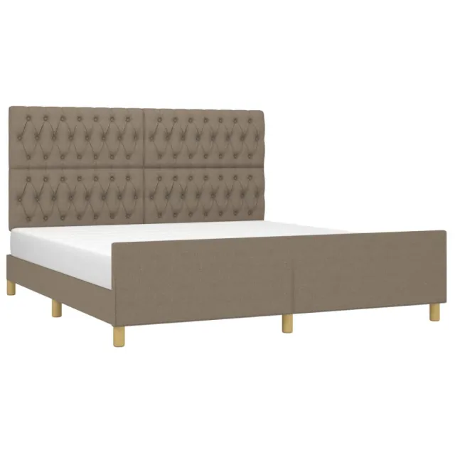 Cadre de lit sans matelas taupe 180x200 cm tissu