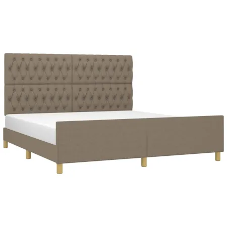 Cadre de lit sans matelas taupe 180x200 cm tissu