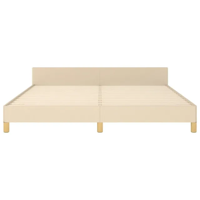 Cadre de lit sans matelas crème 180x200 cm tissu