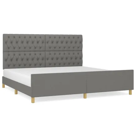 Cadre de lit sans matelas avec tête de lit 200x200 cm tissu 2