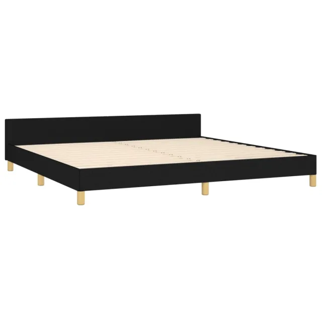 Cadre de lit sans matelas avec tête de lit noir 200x200cm tissu