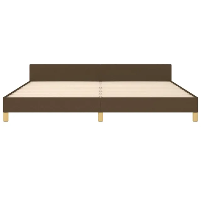 Cadre de lit sans matelas avec tête de lit marron foncé tissu