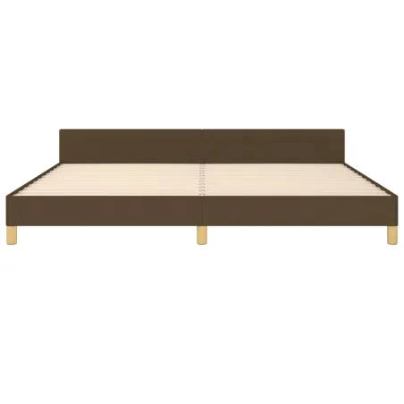 Cadre de lit sans matelas avec tête de lit marron foncé tissu