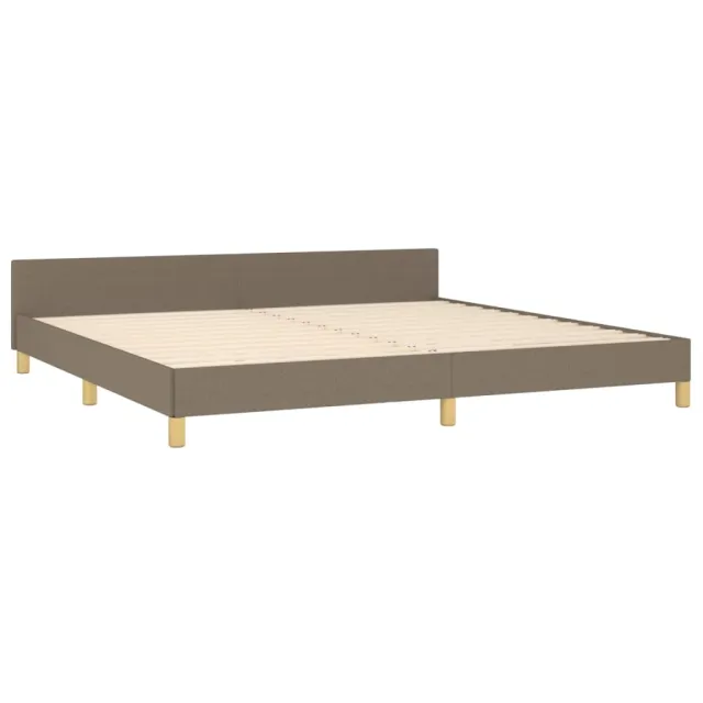 Cadre de lit sans matelas et tête de lit taupe 200x200 cm tissu