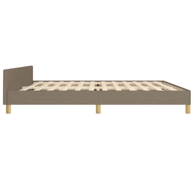 Cadre de lit sans matelas et tête de lit taupe 200x200 cm tissu
