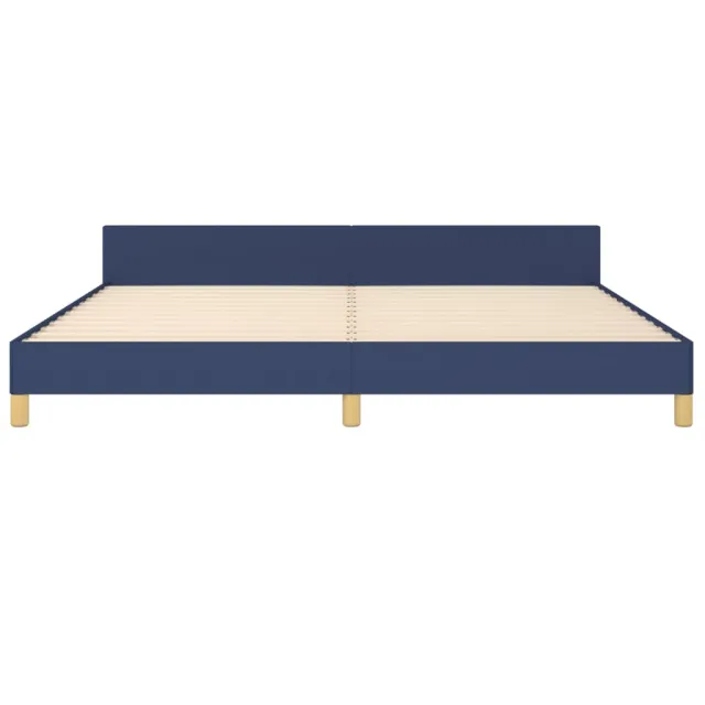 Cadre de lit sans matelas avec tête de lit bleu 200x200cm tissu