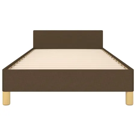 Cadre de lit sans matelas et tête de lit marron foncé 80x200cm