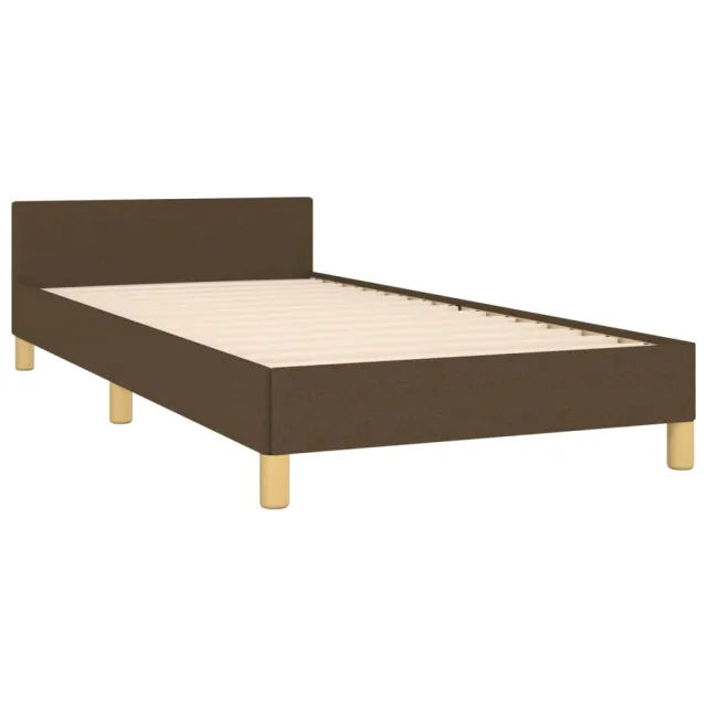 Cadre de lit sans matelas et tête de lit marron foncé 90x190cm