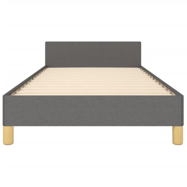 Cadre de lit sans matelas gris foncé 100x200 cm tissu