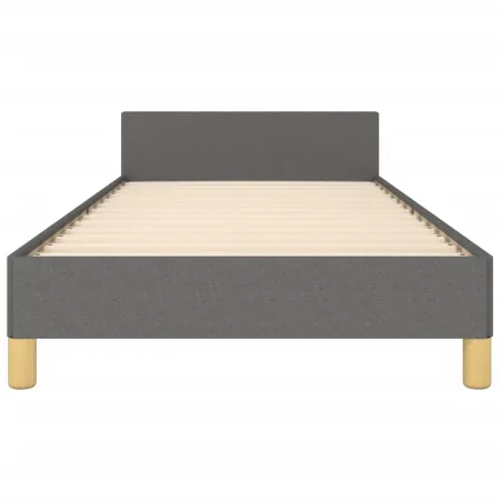 Cadre de lit sans matelas gris foncé 100x200 cm tissu