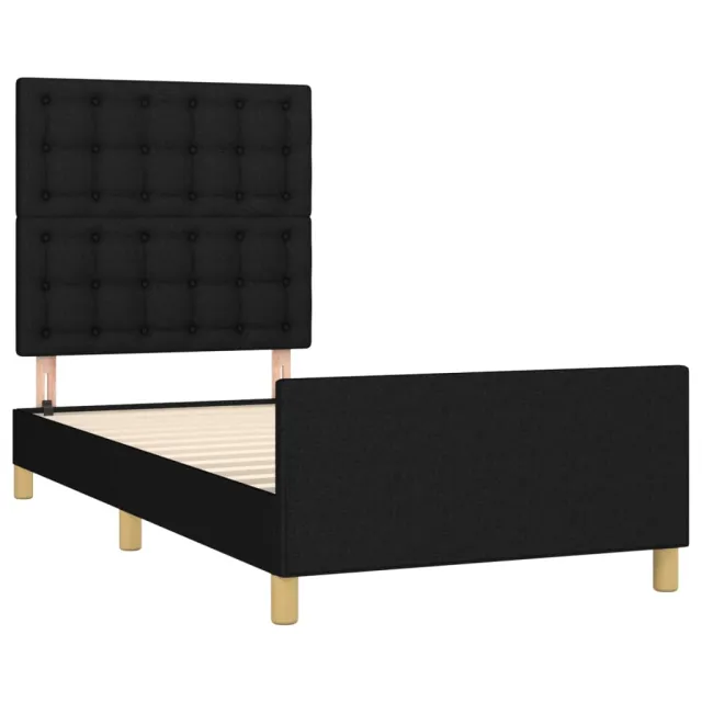Cadre de lit sans matelas noir 100x200 cm tissu