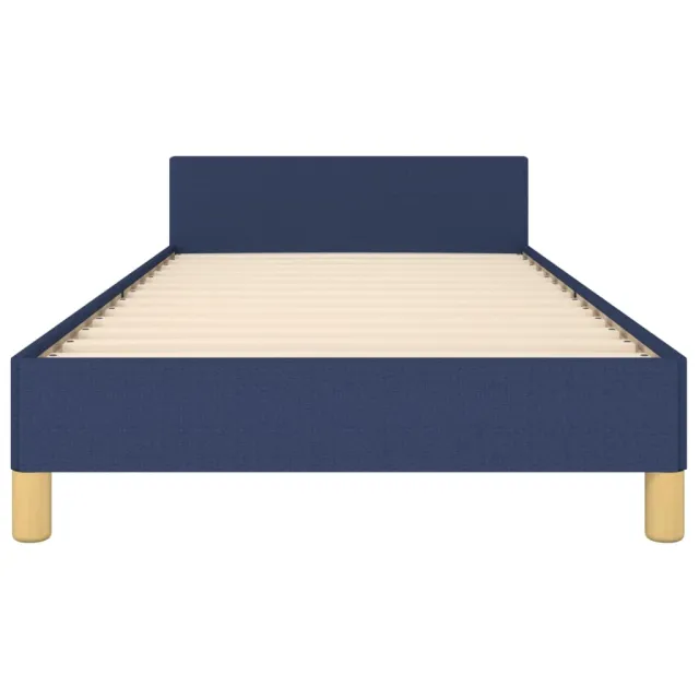 Cadre de lit sans matelas bleu 100x200 cm tissu