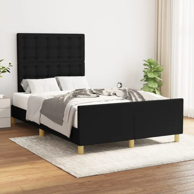 Cadre de lit sans matelas noir 120x200 cm tissu