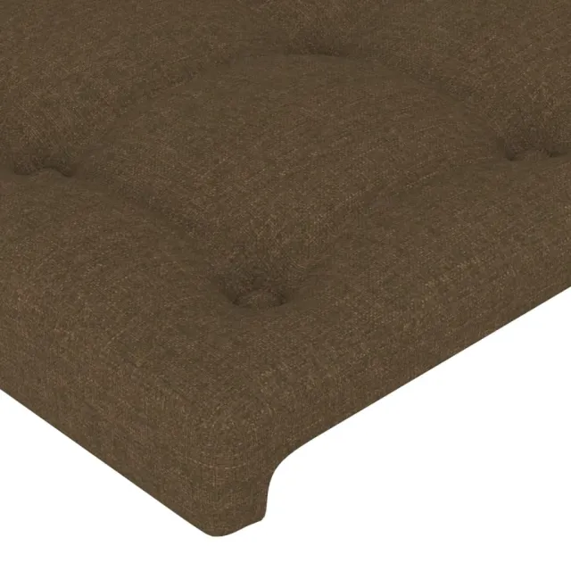 Cadre de lit sans matelas marron foncé 120x200 cm tissu