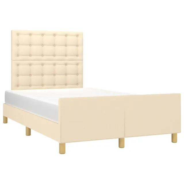 Cadre de lit sans matelas crème 120x200 cm tissu