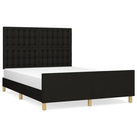Cadre de lit sans matelas noir 140x200 cm tissu 2