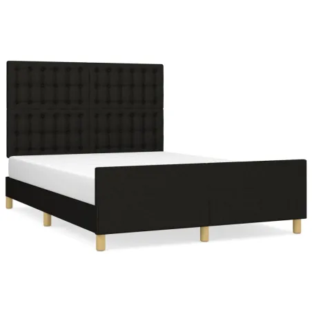 Cadre de lit sans matelas noir 140x200 cm tissu